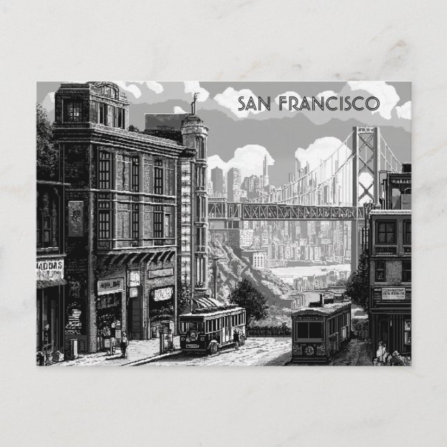 Carte postale San Francisco Black and White Travel (Devant)