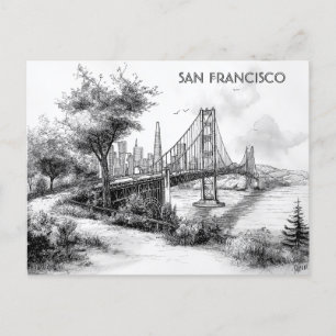 Carte postale San Francisco Black and White Travel