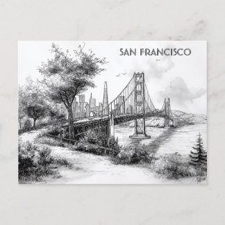 Carte postale San Francisco Black and White Travel