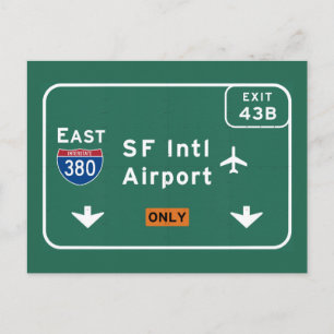 Carte Postale San Francisco CA SFO Airport I-380 E Interstate -