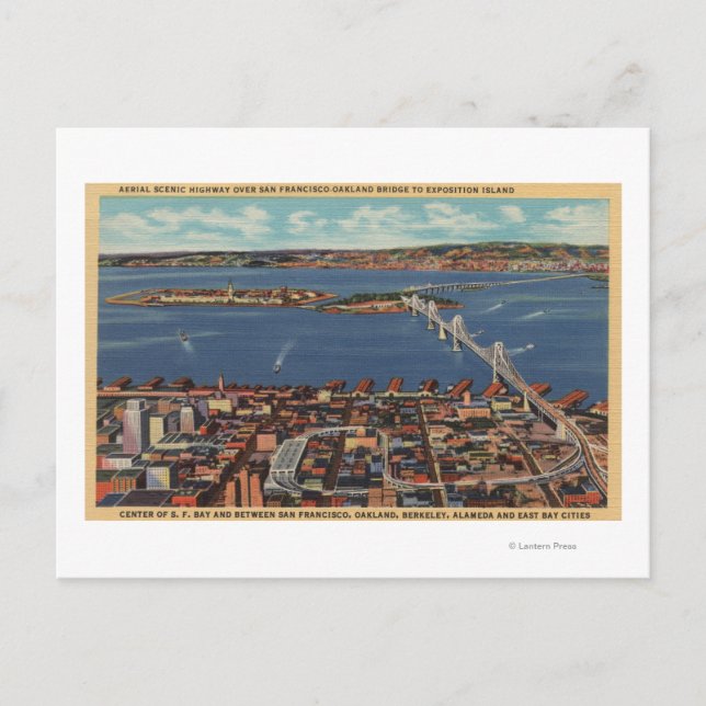 Carte Postale San Francisco, CAAerial View of S. F. Bridge (Devant)