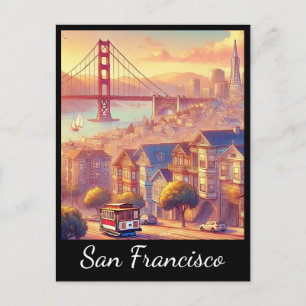 Carte Postale San Francisco Cable Car Golden Gate Bridge