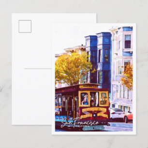 Carte Postale San Francisco California Oil Paint City Paysage