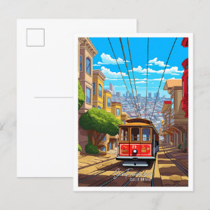 Carte Postale San Francisco California USA Illustration de voyag