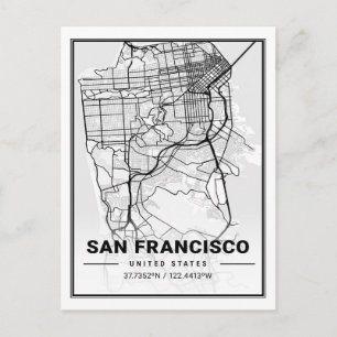 Carte Postale San Francisco California USA Travel City Map