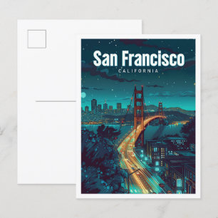 Carte Postale San Francisco California Vintage Art Travel