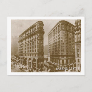 Carte Postale San Francisco, Californie, Banking Downtown, 1927