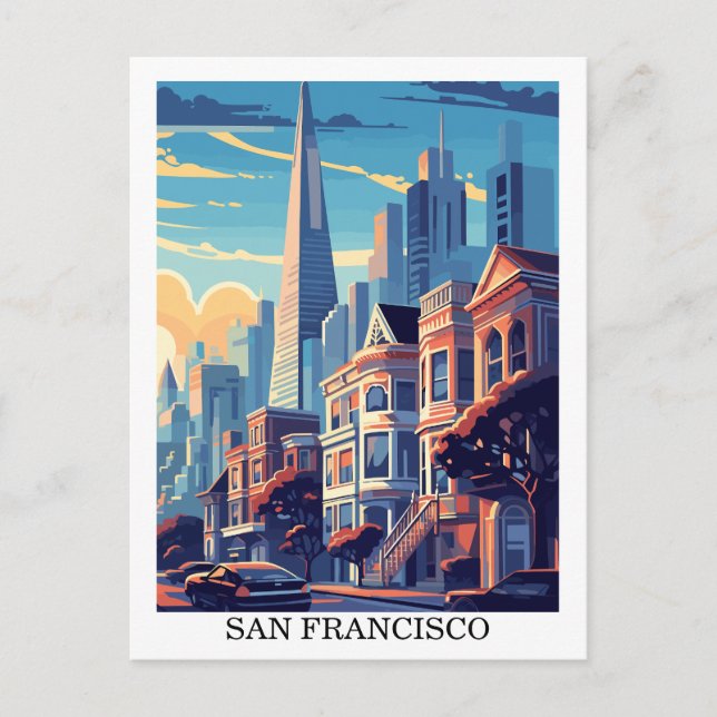 Carte Postale San Francisco, Californie : Voyage Vintage (Devant)