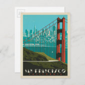Carte Postale San Francisco | Golden Gate Bridge Skyline (Devant / Derrière)