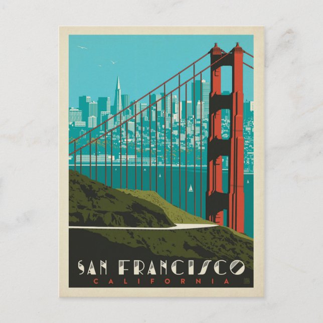 Carte Postale San Francisco | Golden Gate Bridge Skyline (Devant)