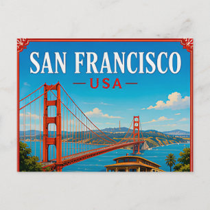 Carte Postale 🌉 San Francisco Golden Gate Souvenir de visite 🌉