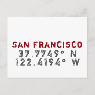 Carte postale San Francisco Latitude Longitude