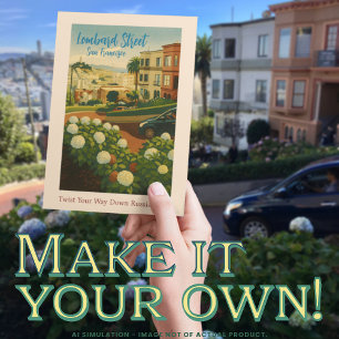 Carte Postale San Francisco Lombard Street Coit Tower GGB Travel