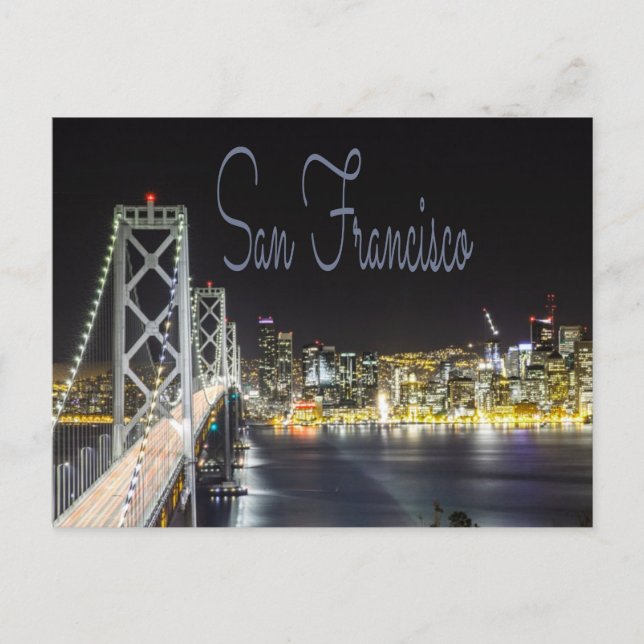 Carte Postale San Francisco Night Sky Line Golden Gate Bridge (Devant)