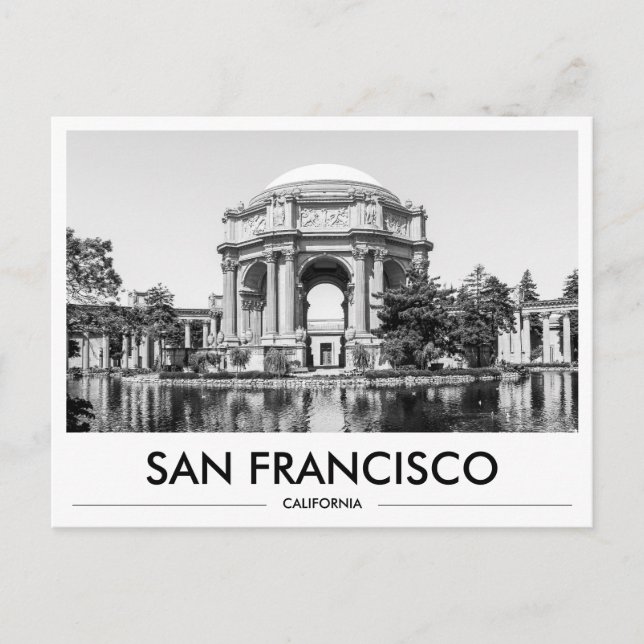 Carte Postale San Francisco Palace of Fine Arts Black & White (Devant)