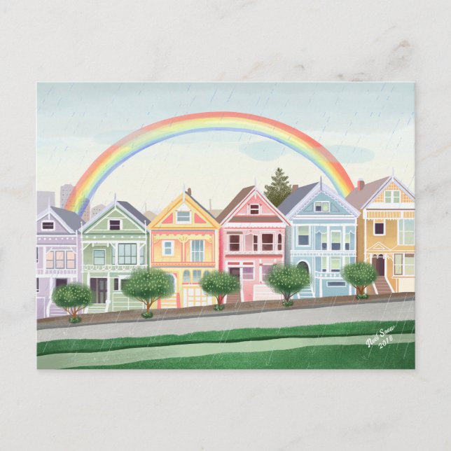 Carte Postale San Francisco Pastel Peint Dames Blank (Devant)