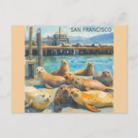 San Francisco Sea Lions Pier 39 Aquarelle