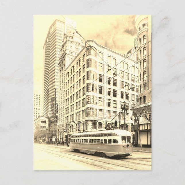 Carte Postale San Francisco Street Sepia (Devant)