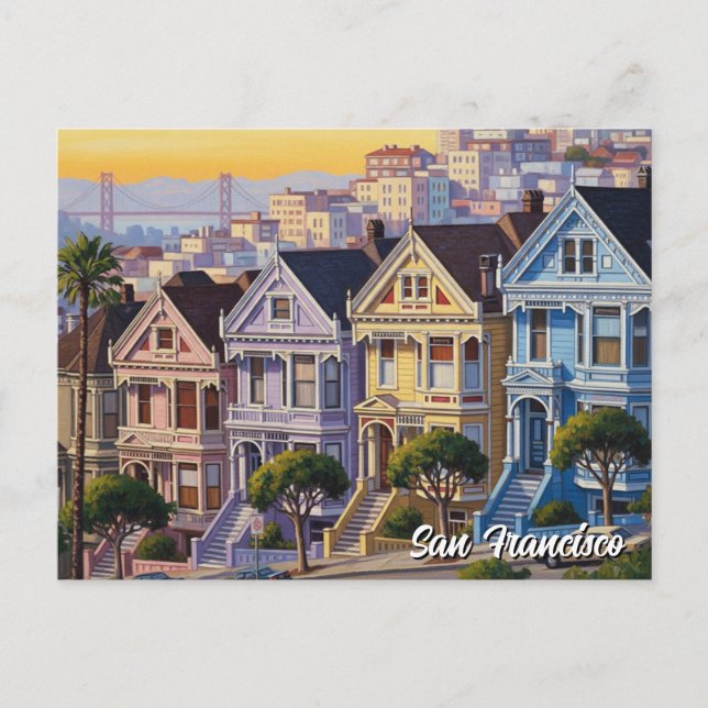 Carte Postale San Francisco Victorian Houses California (Devant)