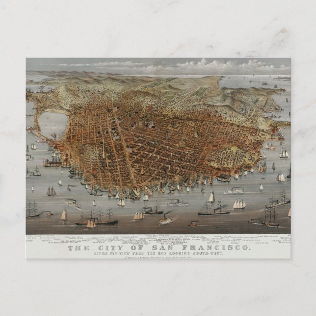 Carte Postale San Francisco vintage 1878 (Devant)