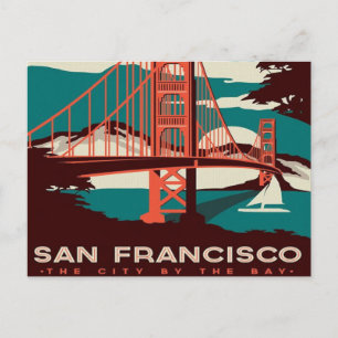 Carte Postale San Francisco Vintage Style Trolley touristique ré