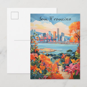 Carte Postale San Francisco Voyage Ville Peinture Esthétique