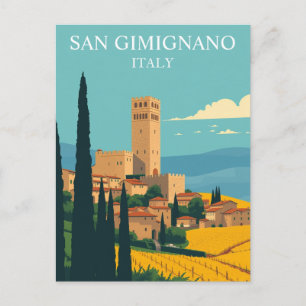 Carte Postale San Gimignano, Italie Art Médiéval Vintage