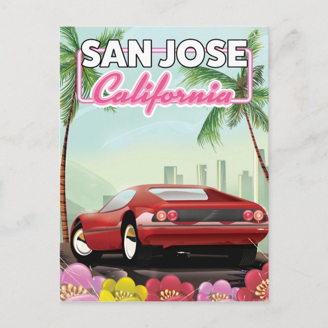Carte Postale San Jose, Californie affiche de voyage (Devant)