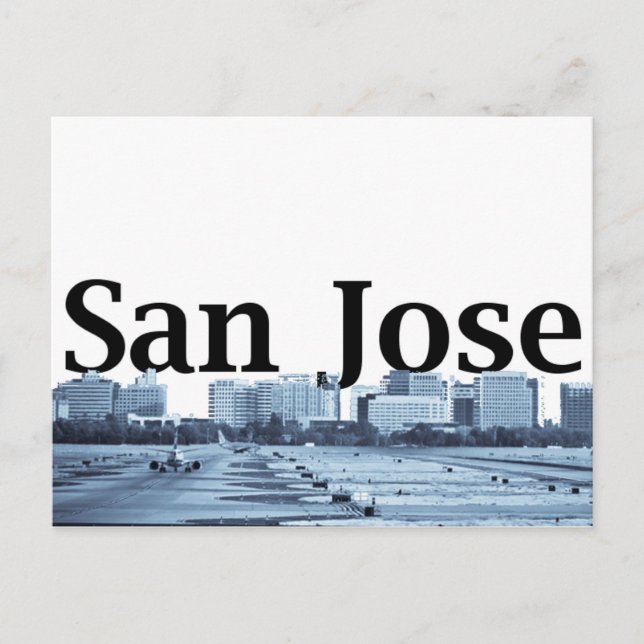 Carte Postale San Jose Skyline avec San Jose dans le ciel (Devant)