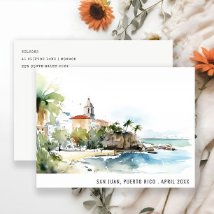 Carte Postale San Juan Porto Rico Aquarelle Paysage Voyage