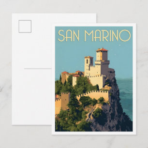 Carte Postale San Marino Art de voyage vintage