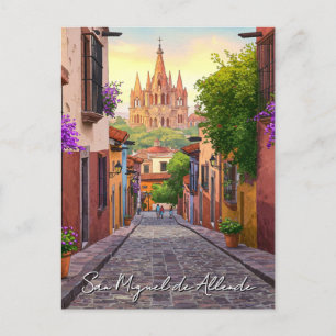 Carte Postale San Miguel de Allende Mexique Aquarelle de voyage
