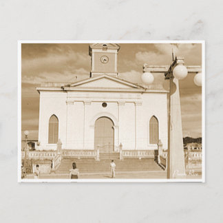 Carte Postale San Sebastián Église Porto Rico 1942 Vintage