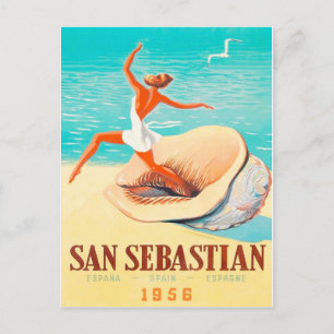 Carte Postale San Sebastian, une femme vient d'une coquille