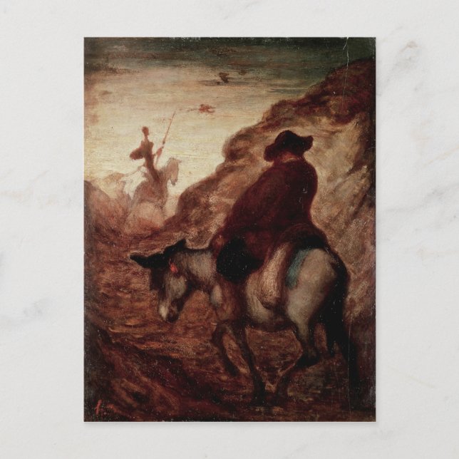 Carte Postale Sancho et Don Quichotte, XIXe siècle (Devant)