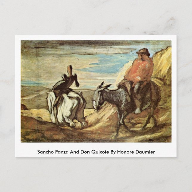 Carte Postale Sancho Panza Et Don Quichotte Par Honore Daumier (Devant)