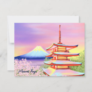 Carte Postale Sanctuaire de la Pagode avec le Mont Fuji et Sakur
