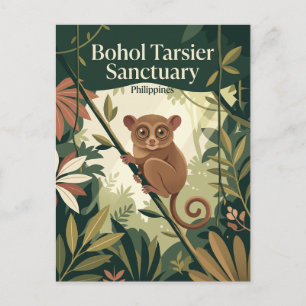 Carte Postale Sanctuaire des tarsiers de Bohol Philippines