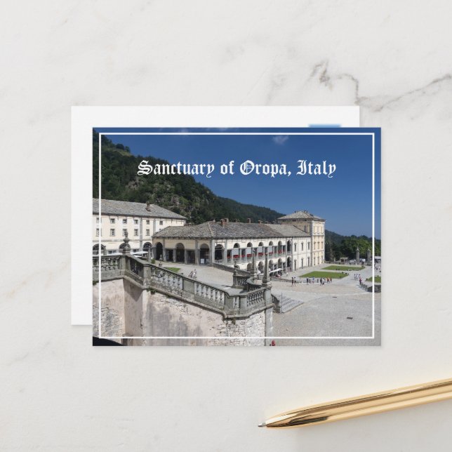 Carte Postale Sanctuaire d'Oropa, Piémont, Italie (Devant/Arrière en situation)