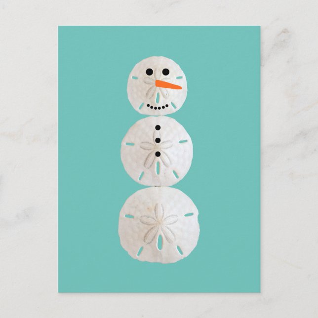 Carte Postale Sand Dollar Snowman (Devant)