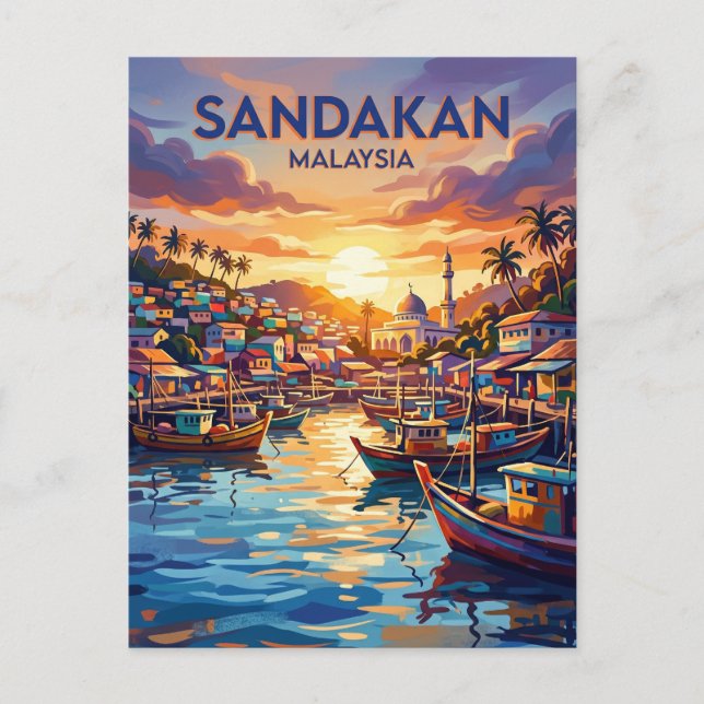 Carte Postale Sandakan Malaisie (Devant)