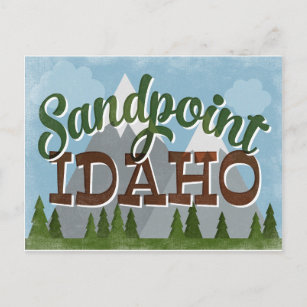 Carte Postale Sandpoint Idaho Amusement Rétro Montagnes Neige