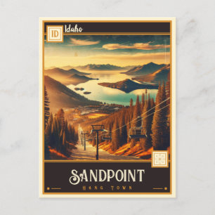 Carte Postale Sandpoint, Idaho VINTAGE