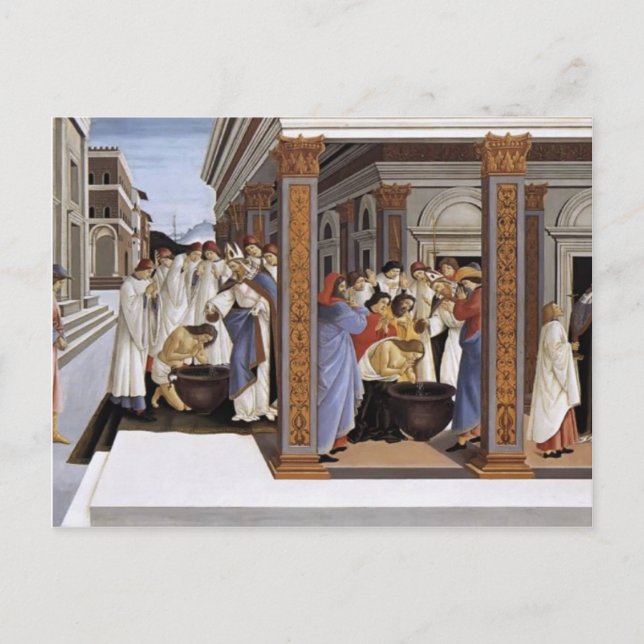 Carte Postale Sandro Botticelli - Baptême de Saint-Zénobie (Devant)