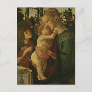 Carte Postale Sandro Botticelli : La Vierge et l'Enfant avec Sai