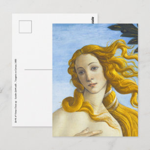 Carte Postale Sandro Botticelli - Naissance de Vénus Gros plan