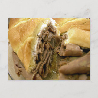 Carte Postale Sandwich au boeuf rôti au fromage de chèvre crémeu