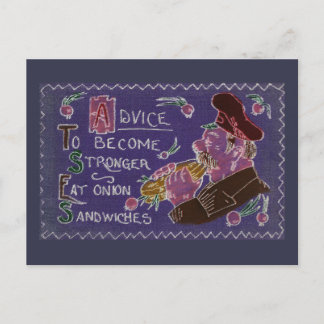 Carte Postale Sandwichs À L'Oignon Rendre Un Manger Sain Vintage