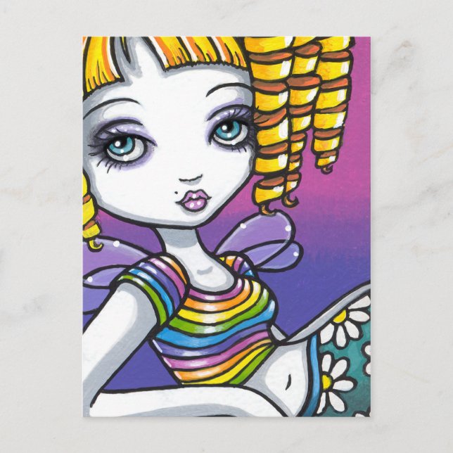 Carte postale "Sandy" Cute Rainbow Fairy Art (Devant)