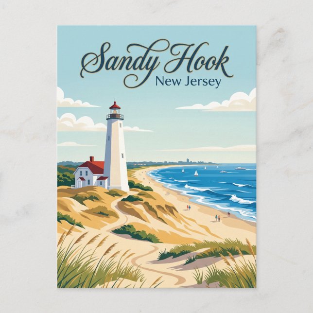 Carte Postale Sandy Hook, New Jersey (Devant)